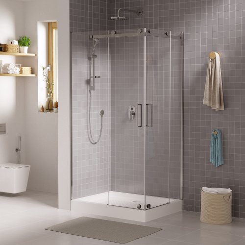 Душевой уголок Grossman Cosmo GR-1120L 120х90 стекло прозрачное профиль хром без поддона - фото 2